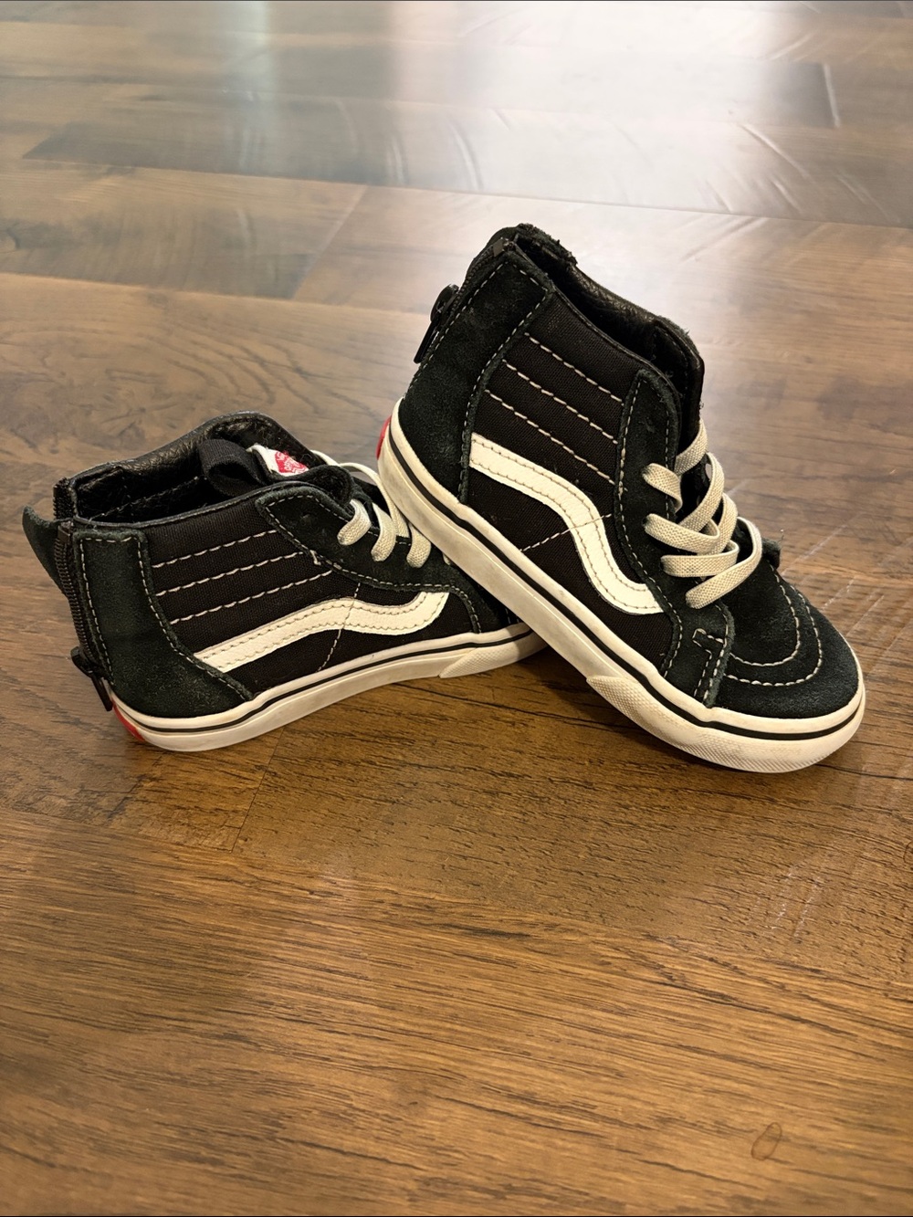 Vans Kids Black High-Top Sneakers with White Stripe